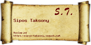 Sipos Taksony névjegykártya