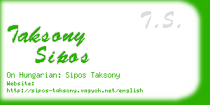 taksony sipos business card